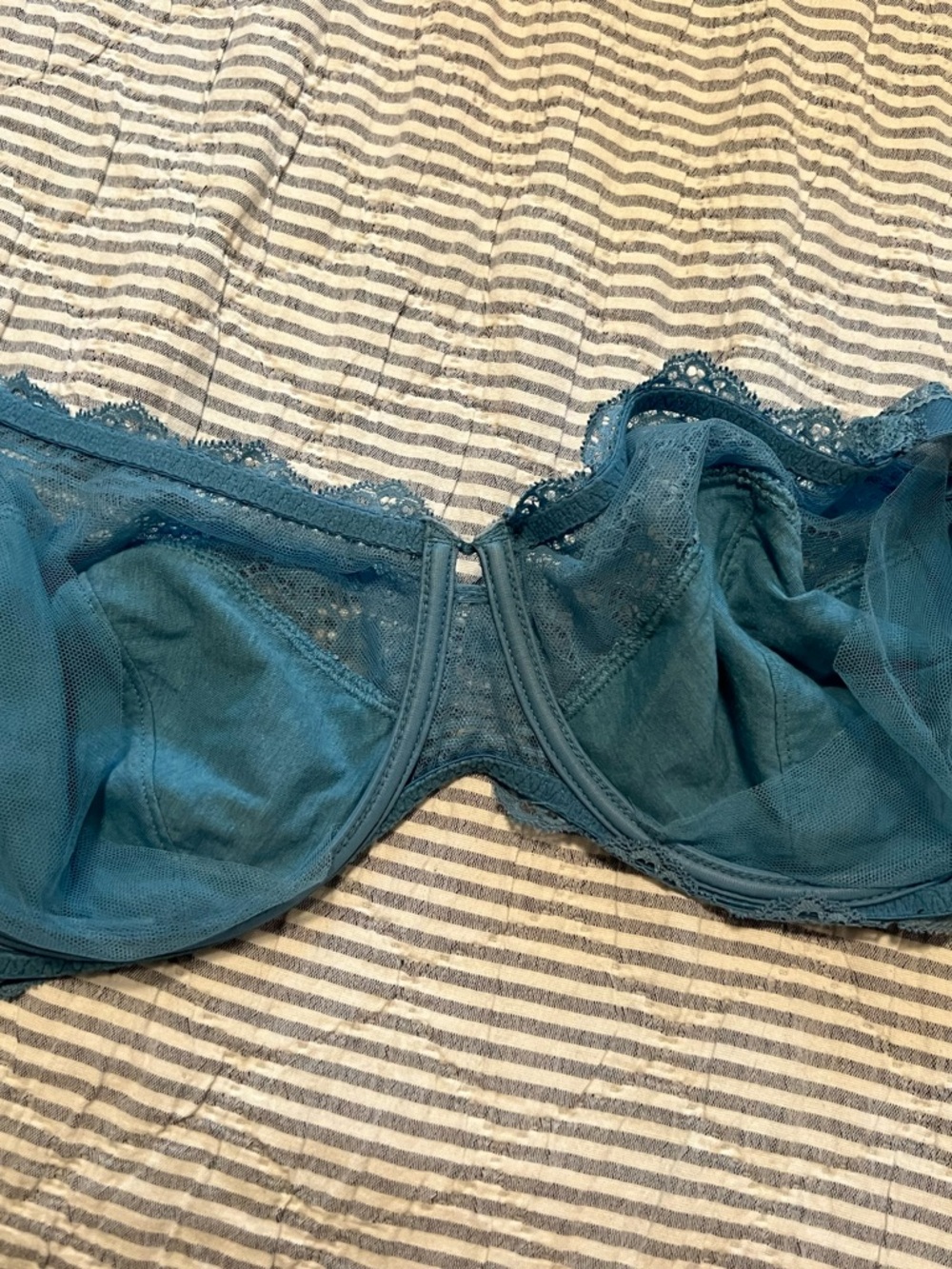 Simone Perele Blue Lace Underwire Bra - Picture 4 of 6
